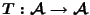 $T:\mathcal{A}\rightarrow \mathcal{A}$