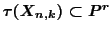 $\tau (X_{n,k}) \subset \mathbb {P}^r$