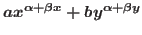 $ax^{\alpha +
\beta x}+by^{\alpha + \beta y}$