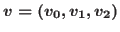$v=(v_{0},v_{1},v_{2})$