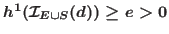 $h^1(\mathcal {I}_{E\cup S}(d)) \ge e>0$