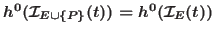 $h^0(\mathcal {I}_{E\cup \{P\}}(t)) = h^0(\mathcal {I}_E(t))$