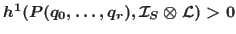 $h^1(\mathbb {P}(q_0,\dots ,q_r),\mathcal {I}_S\otimes \mathcal {L})>0$