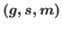 $(g,s,m)$