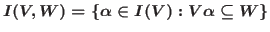 $I(V,W)=\{\alpha\in I(V):V\alpha\subseteq W\}$
