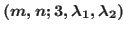 $\GDD(m, n; 3, \lambda_1, \lambda_2)$