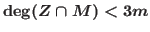 $\deg (Z\cap M)<3m$