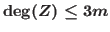$\deg (Z)\le 3m$