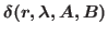 $\delta (r,\lambda ,A,B)$