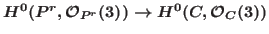 $H^0(\mathbb {P}^r,\mathcal {O}_{\mathbb {P}^r}(3)) \to H^0(C,\mathcal {O}_C(3))$